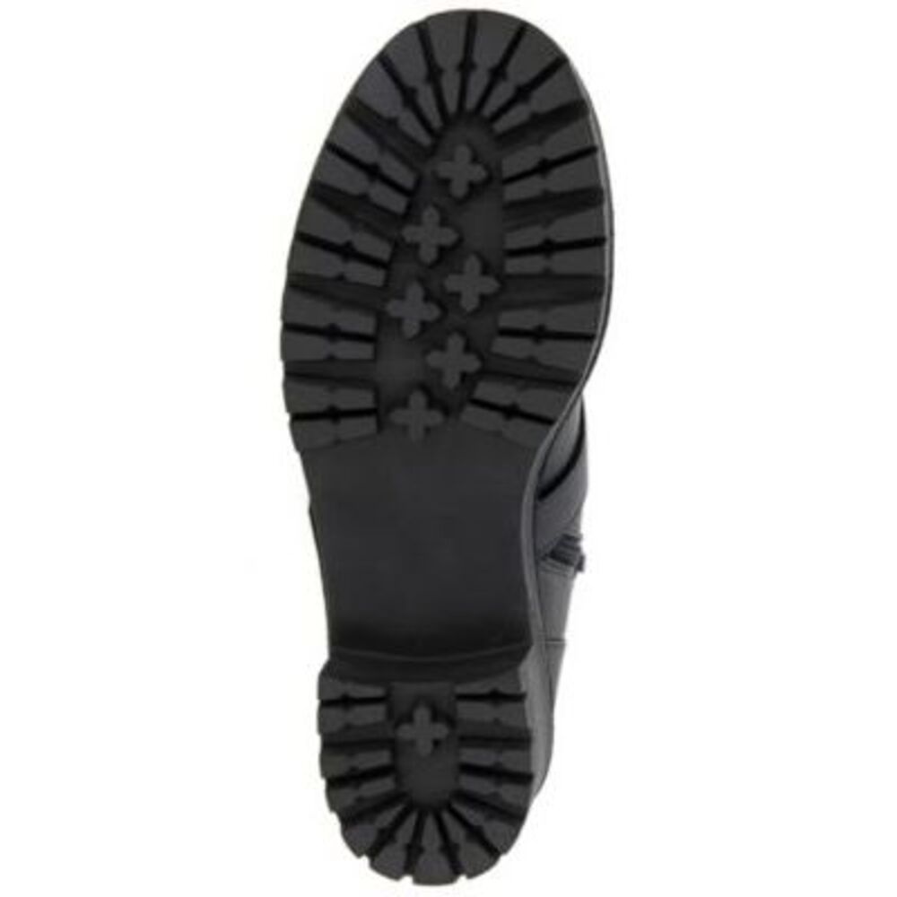 REACTION KENNETH COLE Womens Black Pull Tab Tate Round Toe Block Heel Moto 8 M - Picture 4 of 4